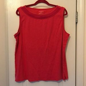 Talbots 3X 100% cotton pale red tank top.